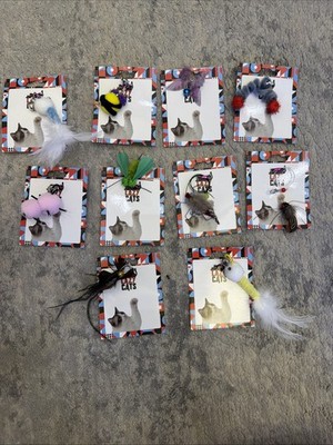 10pc Universal Cat Wand Replacement Head Feather Refill Fits Loop Teaser Toys