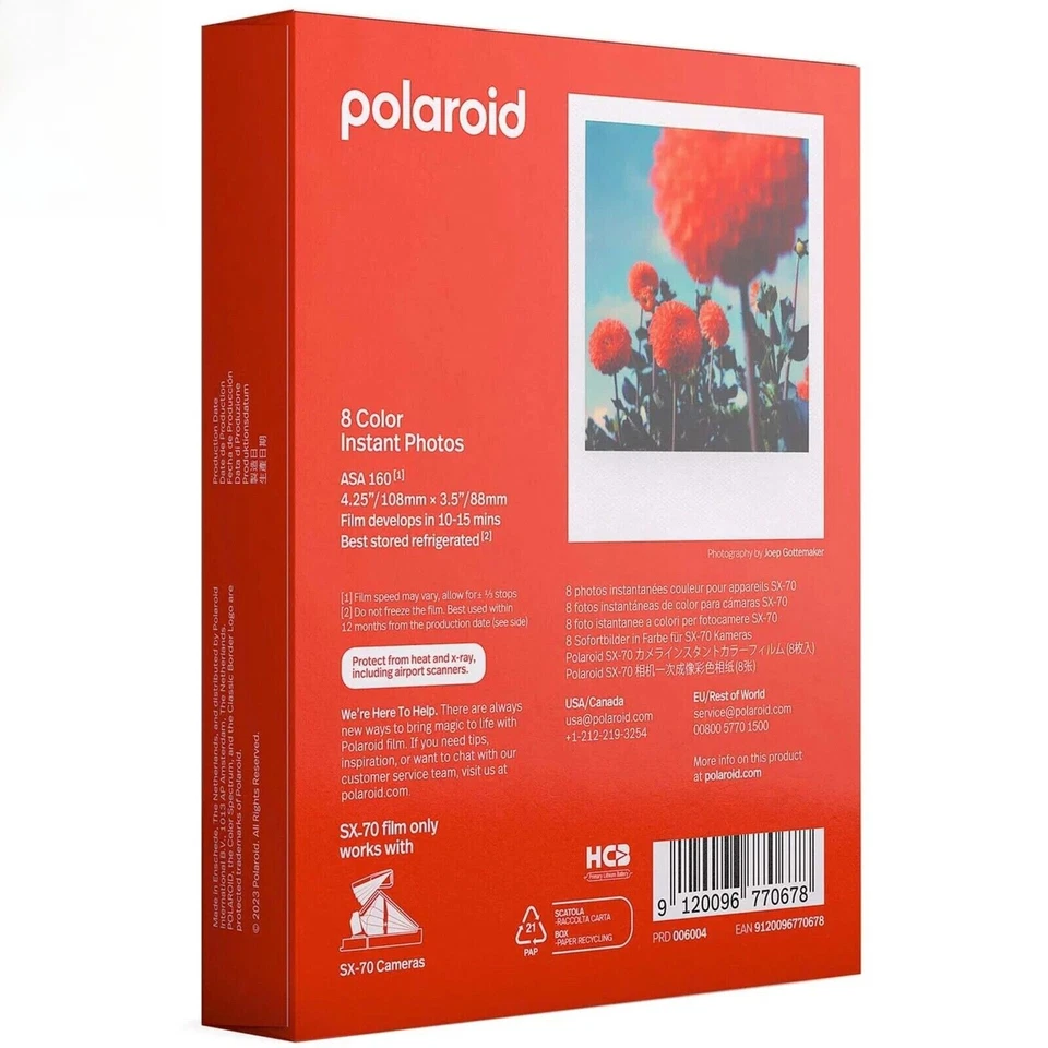 NEW Polaroid SX - 70 Color Film - New Sealed 8 Photos for All SX - 70 Cameras - Image 2 of 2