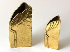 2 ciężkie mosiężne wazony Novell v. Gildia Rękodzieło - Design Tonnini - Vintage