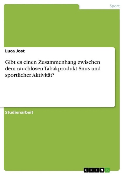 Gibt Es Einen Zusammenhang Zwischen Dem Rauchlosen Tabakprodukt Snus Und...-image