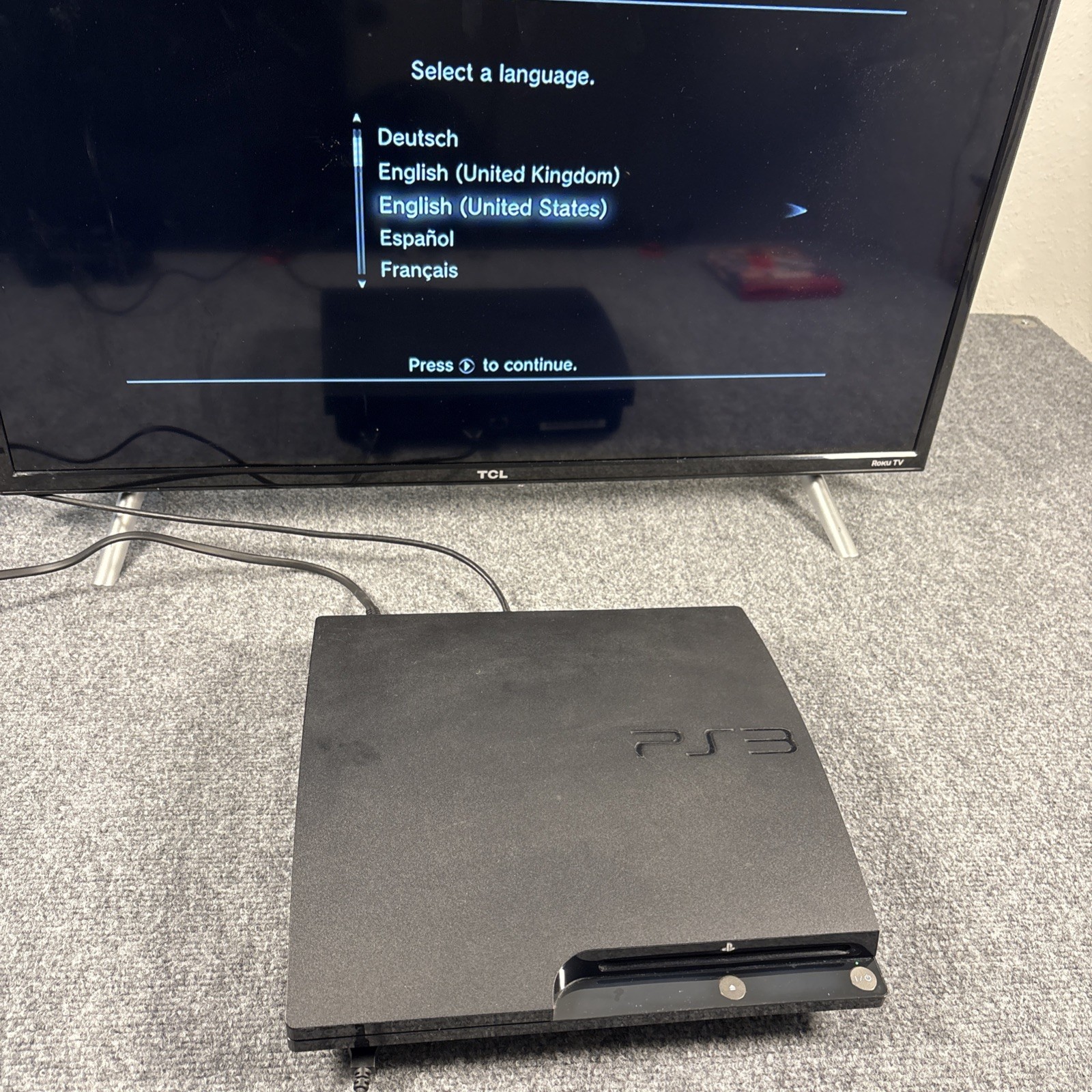 Sony PlayStation 3 Slim PS3 120GB Black Console ONLY - TESTED