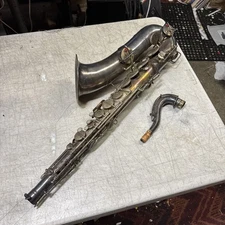 1921 Keefer Meastro Model Pan American Silver plated w/Gold Keys Tenor Saxophone