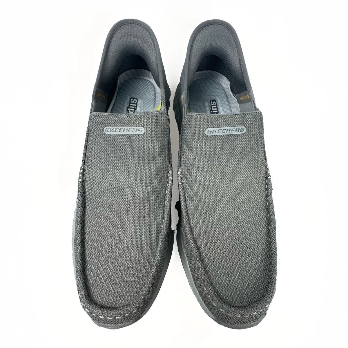 Skechers Superior Relaxed Fit Canvas Slip On Loafers Grey Mens‎ 10.5 Skechers Relaxed Fit Air Cooled Memory Foam Mens Slip On  main image 4