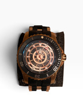 Invicta 28313 Pro Diver 52.5mm NH35 Automatic Rose Gold Black Ship Wheel Unworn
