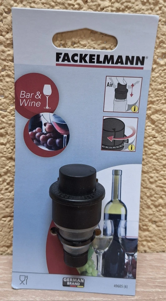 Fackelmann 49605 Wein-vakuumverschluss Weinflaschenverschluss mit Vakuumpumpe 6