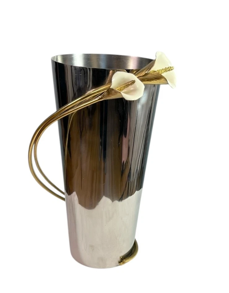 Jarrón grande Michael Aram Calla Lily acero inoxidable, esmalte blanco y latón $265 Foto 2 de 4