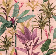  2 Two Paper Lunch Napkins for Decoupage/Mixed Media - Mixed plants  leaves