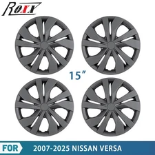 15" Wheel Hub Covers Full Rim Hubcaps For 2012-2019 Nissan Versa Sedan 4pcs