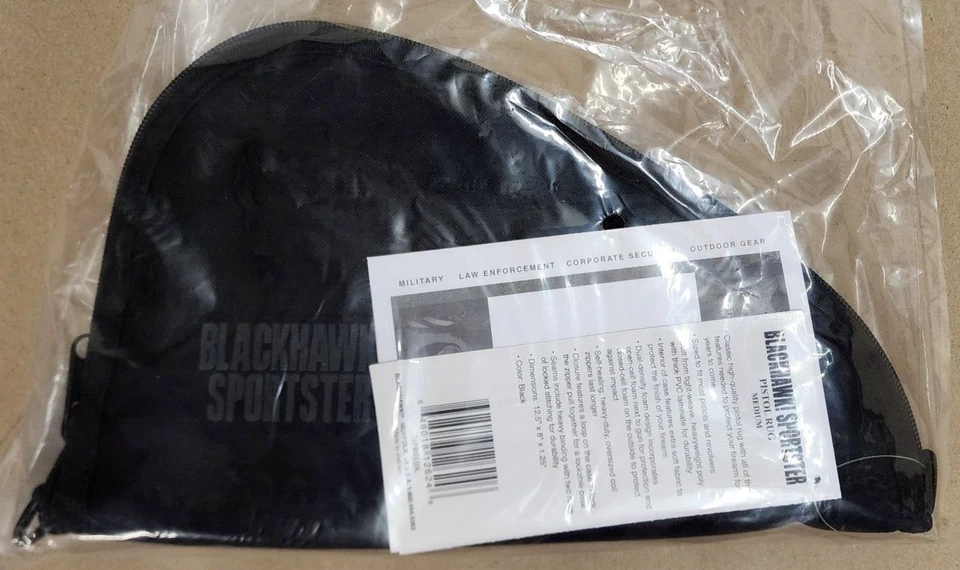 2 Упаковки Blackhawk Sportster пистолет ковер мягкий молнии чехол средний черный 74PR01BK новый - Изображение 3 из 4