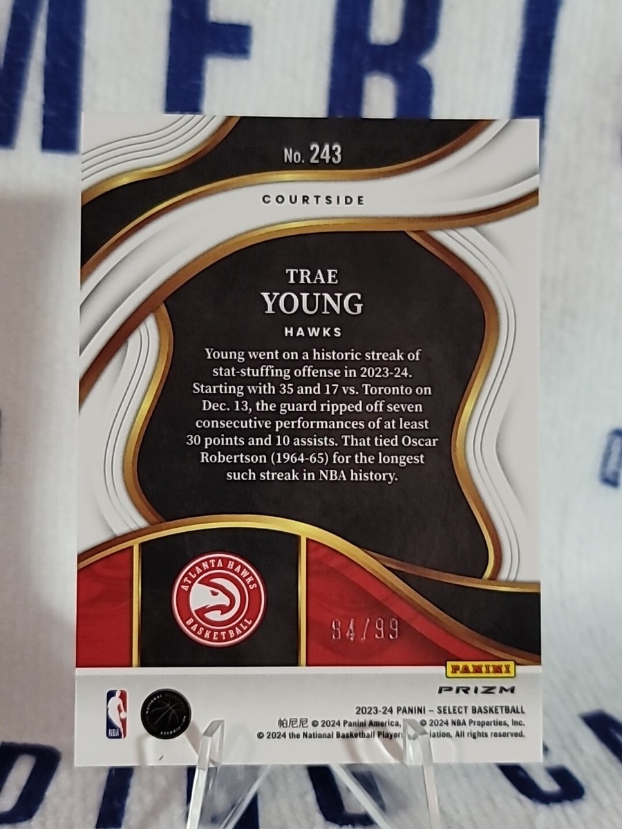 2023-24 Panini Select Trae Young Courtside Purple Cracked Ice