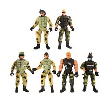 6 Piece Soldier Action Figure Toy Army Men with Gun Model Accessorie, Figure