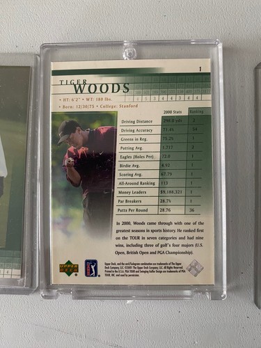 Juego cercano de golf de cubierta superior 2001 con insertos Tiger Woods, Sergio, Duval y PGA RC + - Imagen 5 de 13