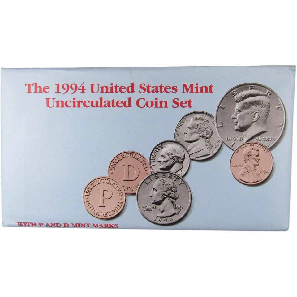 1994 P&D Mint Set Brilliant Uncirculated US with Envelope & COA (10 Coin Set) - Image 2 of 3