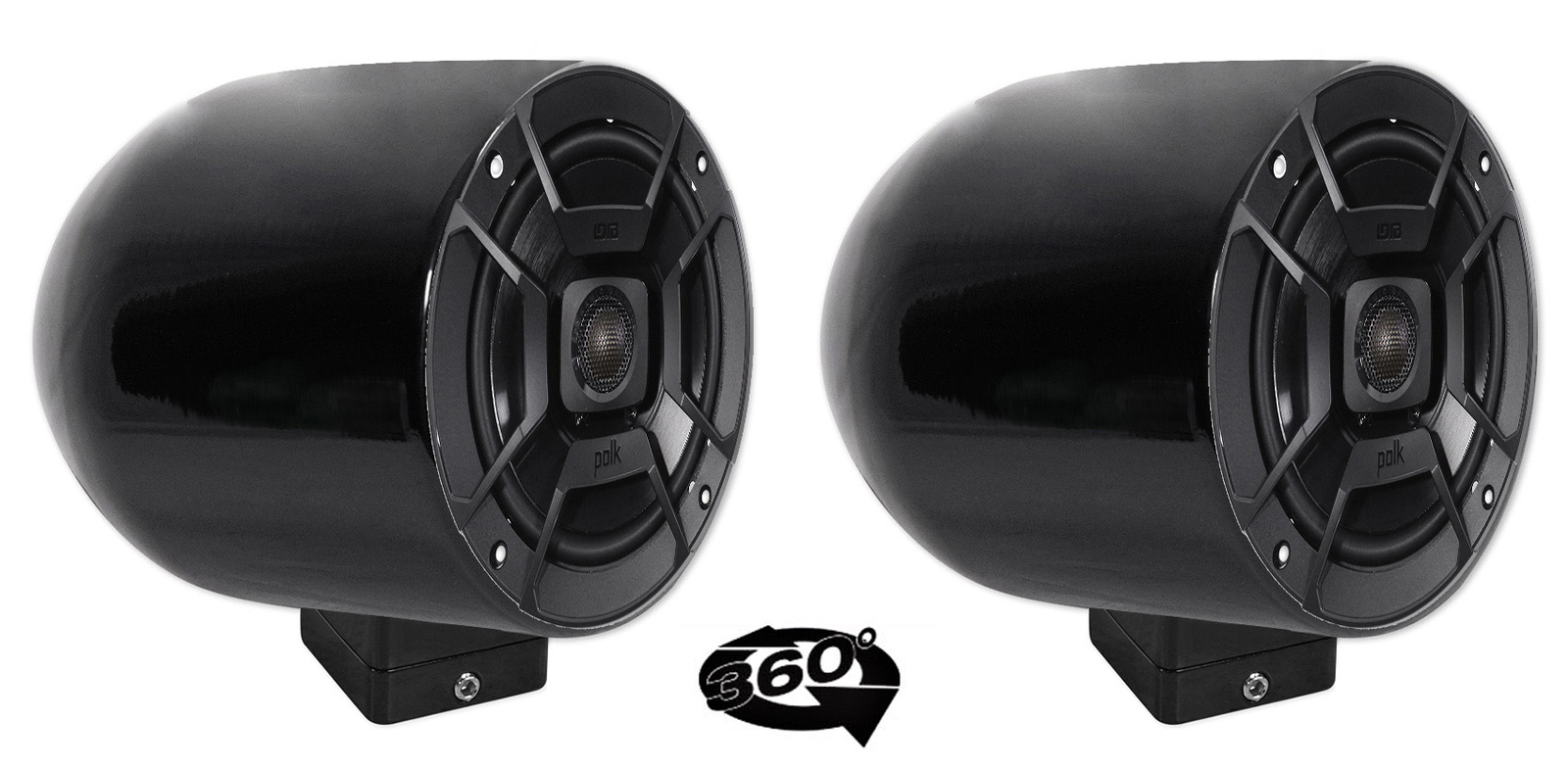 2 Лодочные колонки Polk Audio 65 с поворотным корпусом из черного алюминия для поверхностного монтажа на 360 30390₽