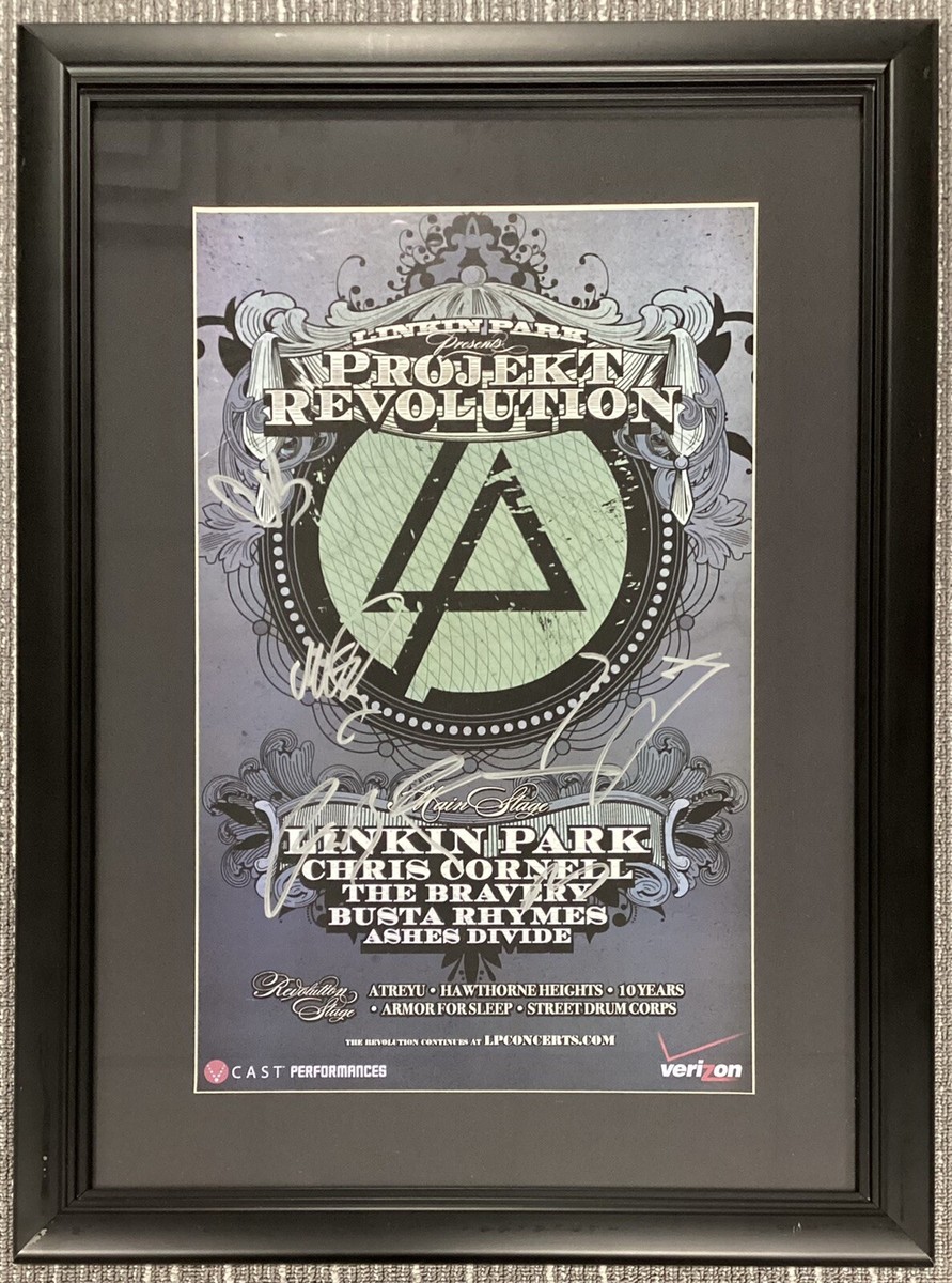 Linkin Park Signed Poster 12x17 Revolution Chester