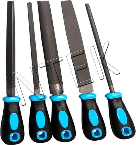 5pc 8" Inch Engineers File Set for Metal Round Flat Triangular Half Round Square - Picture 6 of 6