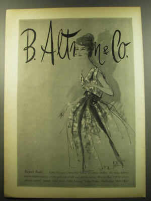 1959 B. Altman & Co. Dress by Adele Simpson Ad - Flower Float