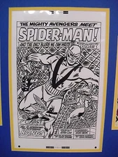 Production  Art  DON HECK  Avengers #11 Splash page w/cover & page prints matted