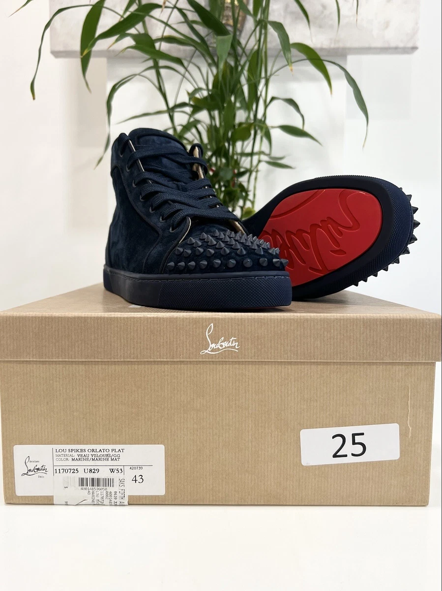 Lou Spikes - Sneakers - Suede calf and spikes - Black - Christian Louboutin