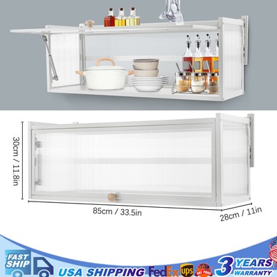 25kg Storage Cabinet Wall-Mount W/Flip-up PC For Home Kitchen Cupboard