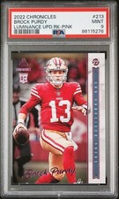 2022 Panini Chronicles #213 Brock Purdy - RC Luminance Update PINK - PSA 9