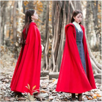red wool cape