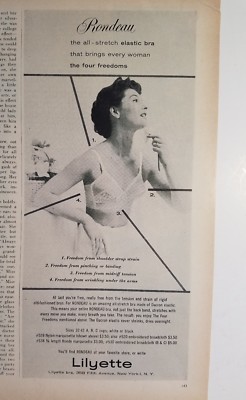 1954 LILYETTE Rondeau women's bra Four Freedoms vintage ad