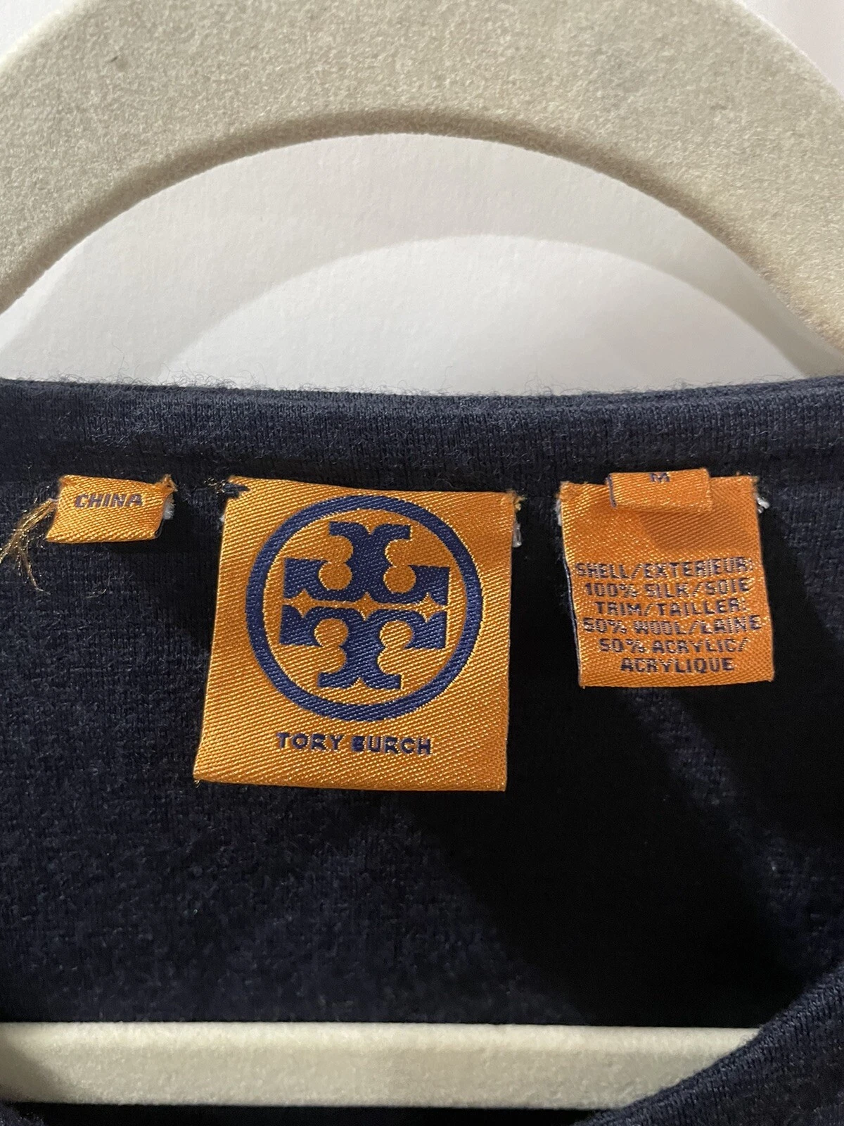 Abito Tory Burch multicolore senza slive taglia M seta 100% bordo 100% lana