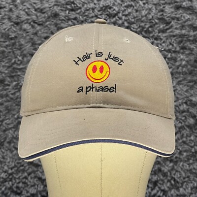 Hair Is Just A Phase Hat Zkapz Adjustable Strap Back Tan Biege Baseball Cap
