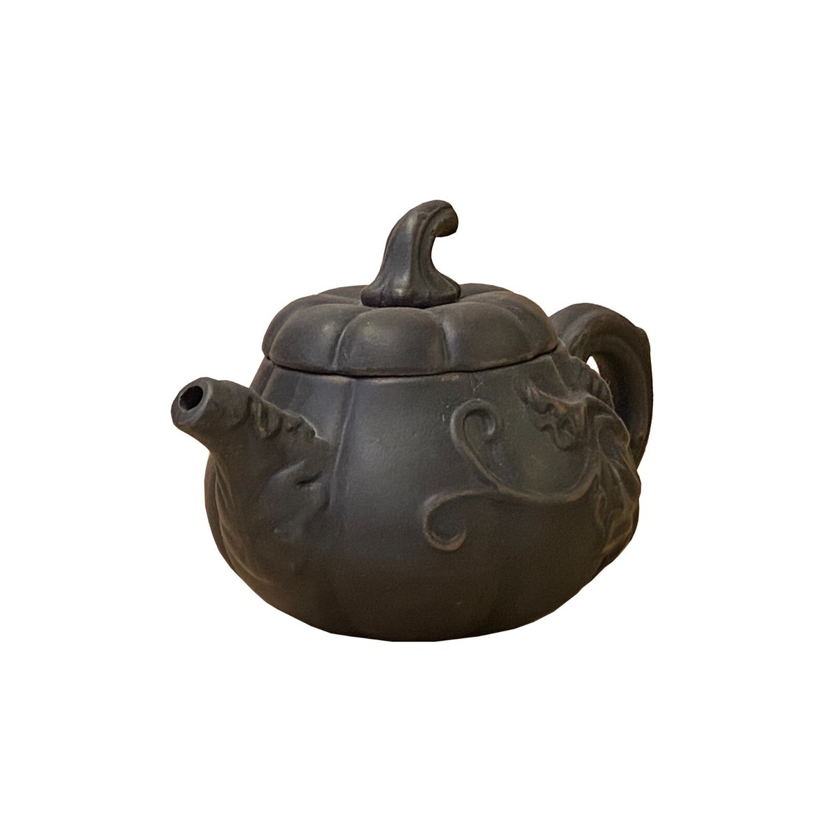 Chinese Brown Yixing Zisha Clay Teapot w Pumpkin Lid Accent ws3284S Chinese Brown Yixing Zisha Clay Teapot w Pumpkin Lid Accent ws3284S