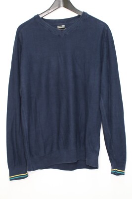 Fishbone Strickpullover Gr. M Herren Sweatshirt Pullover Blau #BO-3