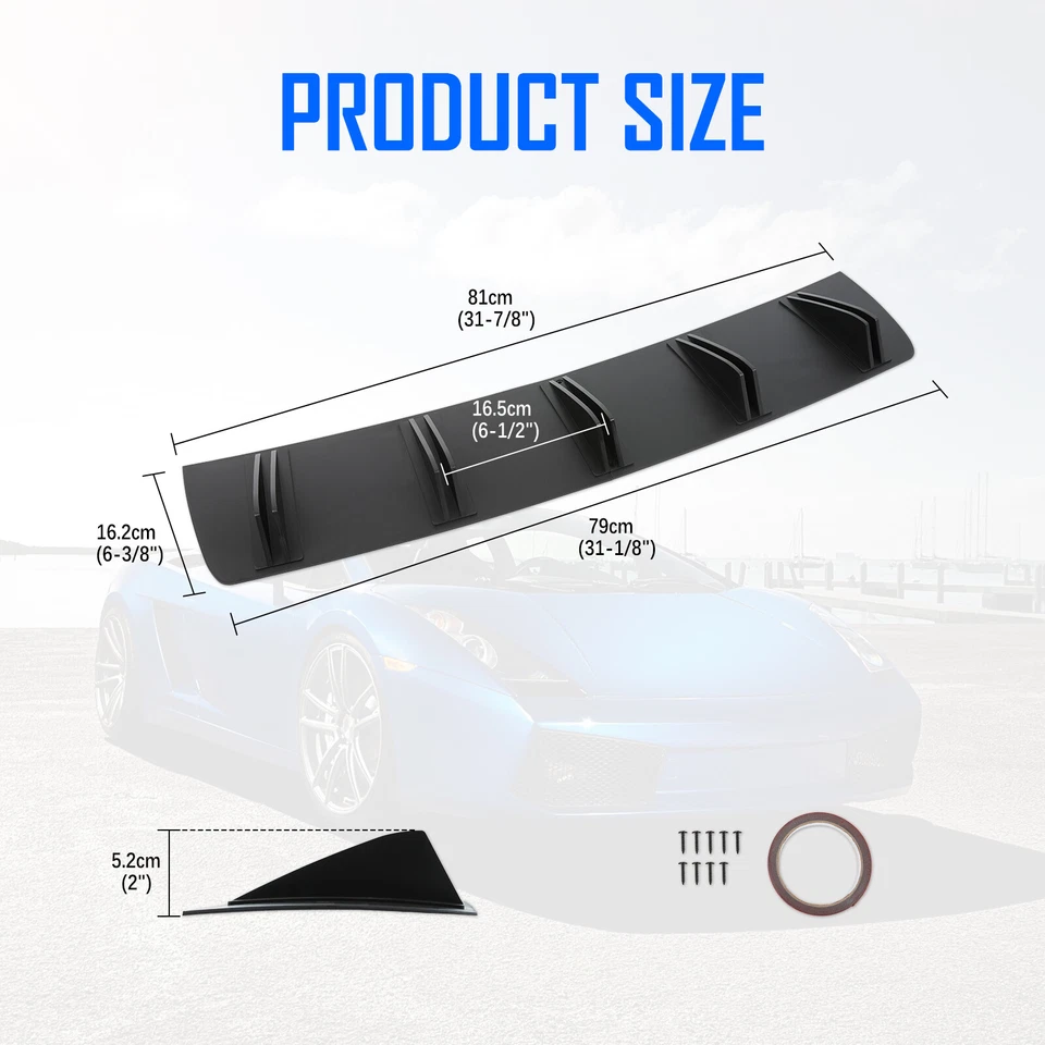 Rear Bumper Diffuser Shark Fins Spoiler Lip Splitter For Lotus Elise Convertible Foto 2 de 4