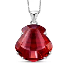 J Francis Embellished with Red Magma Crystal by Swarovski Pendant NecklaceSHOPLC