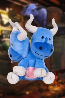 Original Fallout Brahmin blau blue Mutant Plüschtier weich zweiköpfig bethesda
