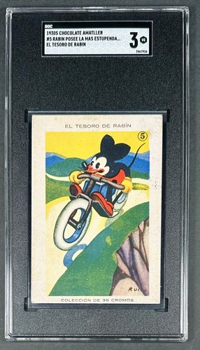 1930βs Chocolate Amatller El Tesoro de Rabin Mickey Mouse #5 SGC 3 Pop 1 Highest