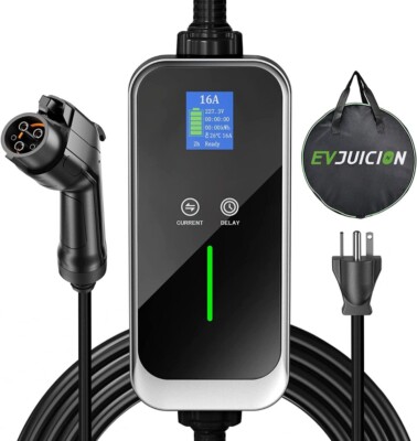 Evjuicion Level 2 EV Charger, 25ft Portable Electric Car Charger