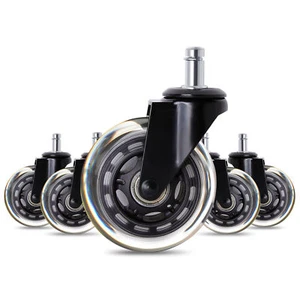 3-Inch Heavy Duty Office Chair Caster Wheels Swivel Wood Hard Floor Protector
