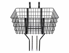 STEEL WIRE FRONT BASKET W/ADJUSTABLE BRACES FIT 20 TO 29 BIKES TL-907SS IN BLACK