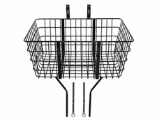 STEEL WIRE FRONT BASKET W/ADJUSTABLE BRACES FIT 20 TO 29 BIKES TL-907SS IN BLACK