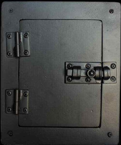 Curled Tip Speakeasy Grille Door Kit - Hinged Door Viewer with Insulated Glass - Picture 2 of 3