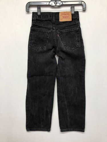 Vintage Levi's 550 Kids Youth Relaxed Slim Fit Jeans 9 Black Denim B227 -13 - Picture 16 of 17