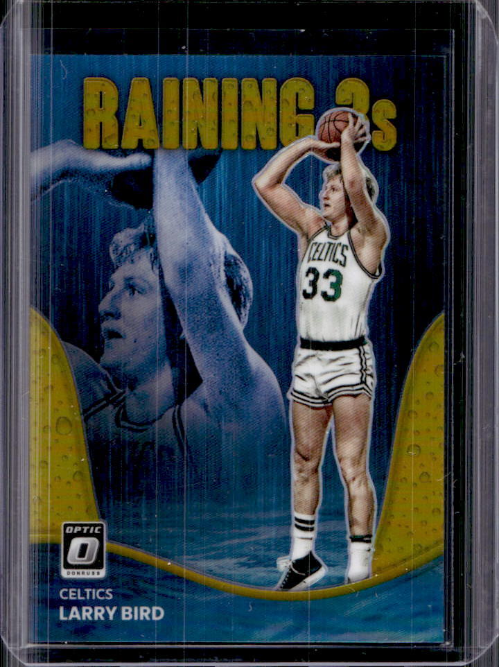 2022-23 Donruss Optic Larry Bird Gold Prizm Raining 3s #6/10 Celtics