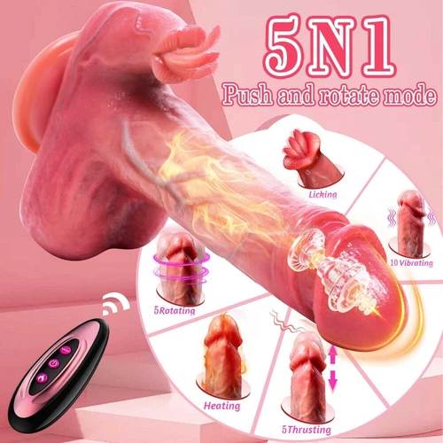 Telescopic Realistic Thrusting Dildo Vibrator Sex Toys for Women Remote Control - Picture 2 of 24