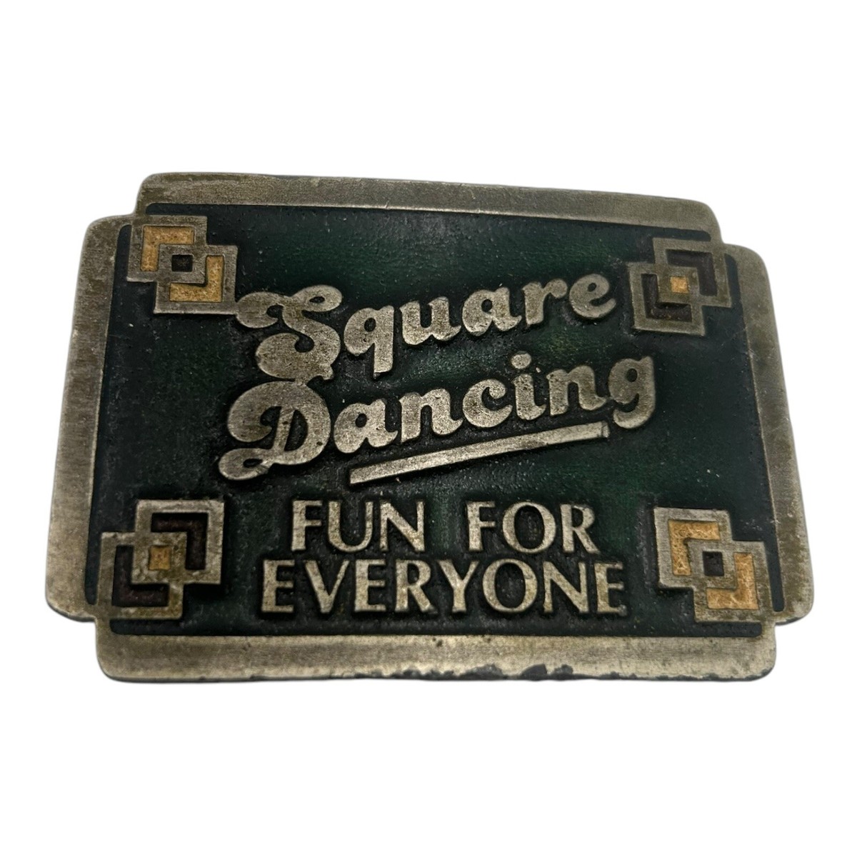 Square Dancing Fun For Everyone Belt Buckle Enamel Country Western Fiddle