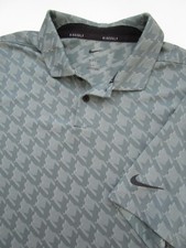 Mens Large Nike Golf Vapor Polo Shirt teal green houndstooth DA2974