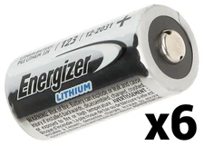 6 SIX ENERGIZER LITHIUM CR123A CR123 123A DL123 CR17345 3V BATTERY NEW EXP 2035