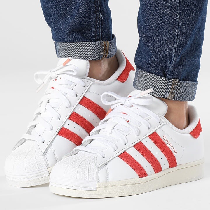 Женские кроссовки Adidas Originals Superstar 10 размера, спортивная обувь белого цвета #958