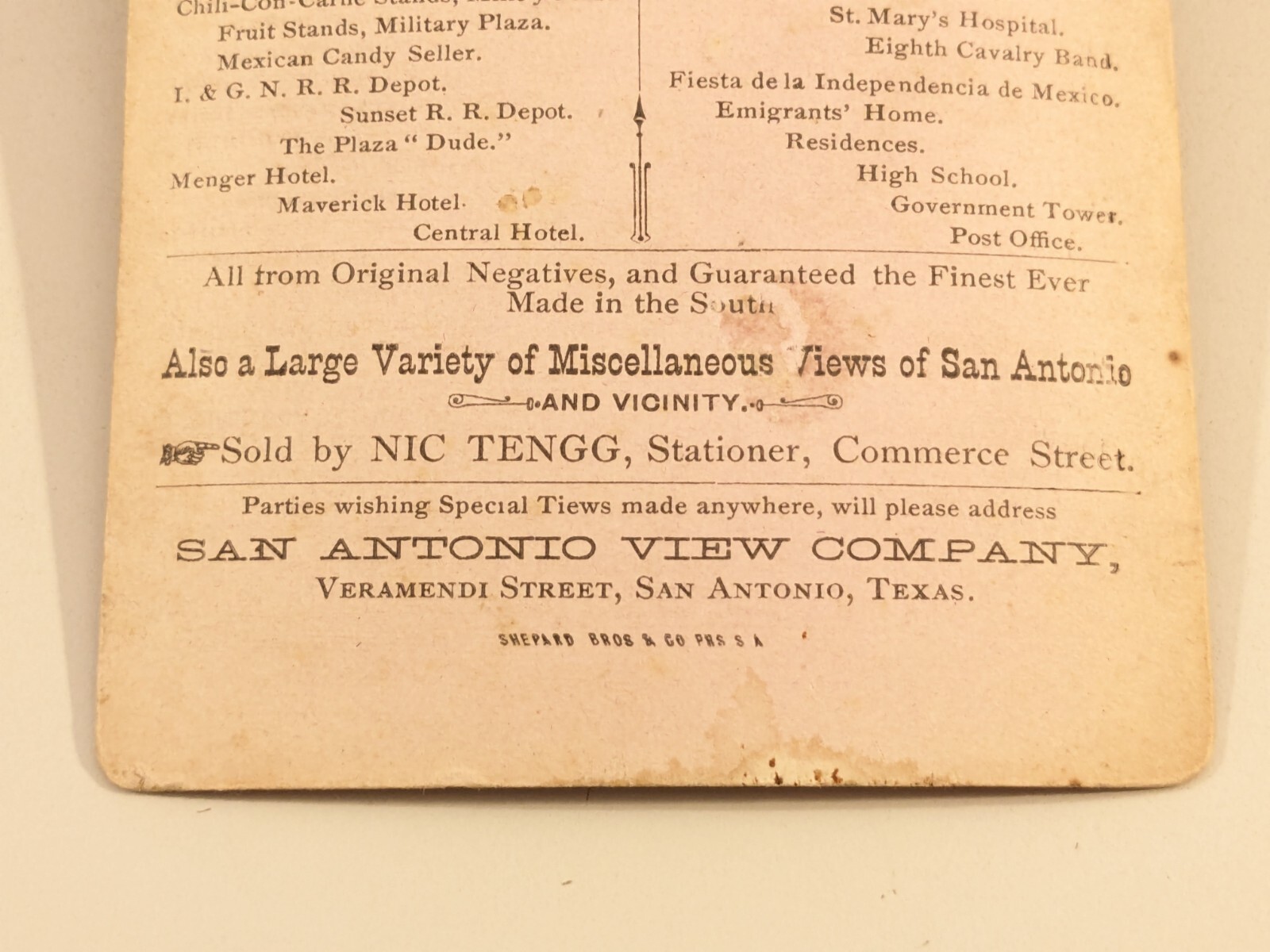 San Antonio Texas F. Hardesty Stereoview Photo Mission San Espeda eBay