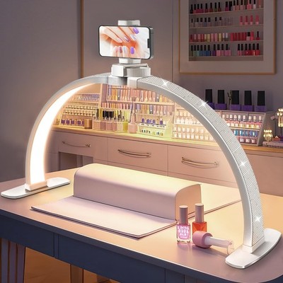Nail Half Moon Light: Arch Rhinestone LED 29in Moonlight with Phone Holder St...