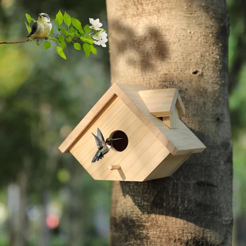 Bird House for Outside-Wren Bird House for Outdoor-Wooden Birdhouse for Outdoors - Picture 1 of 7